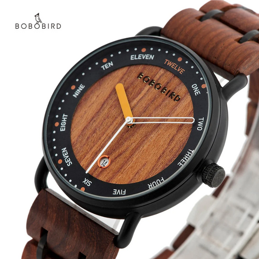 Reloj Bobo bird correa madera