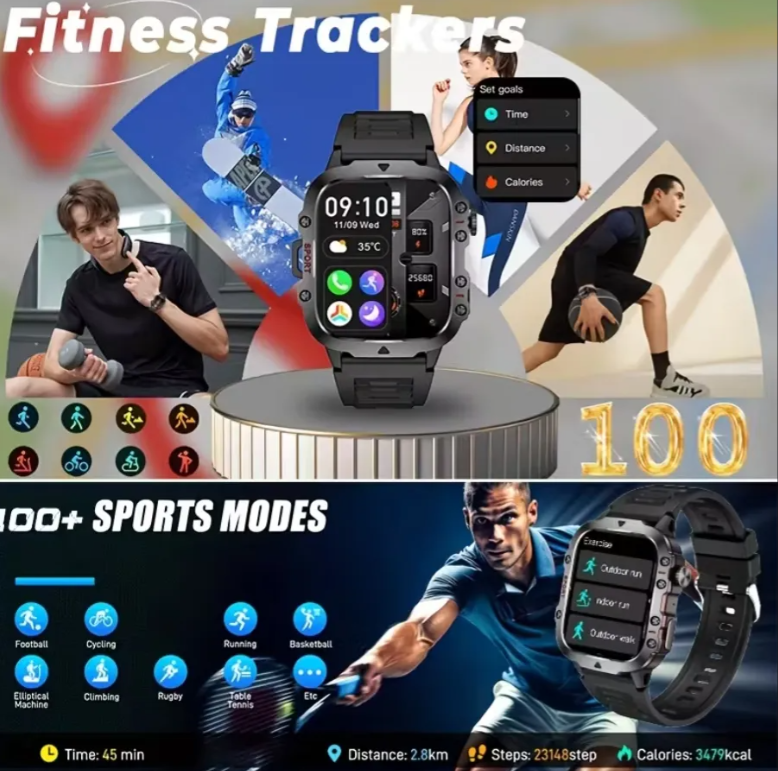 Reloj inteligente Smartwatch Qx11 Sport Militar Gris Oscuro Negro
